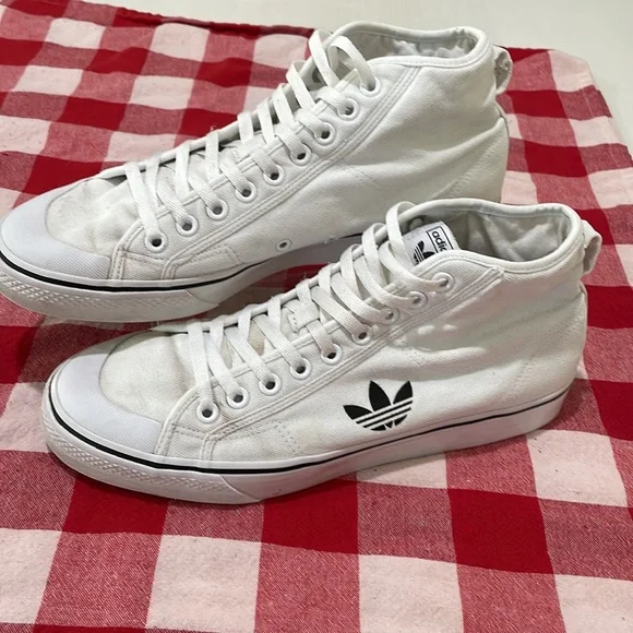Adidas Nizza RF Hi Classic B-ball shoes in white canvas. Men 13. Excellent cond. - Picture 2 of 15